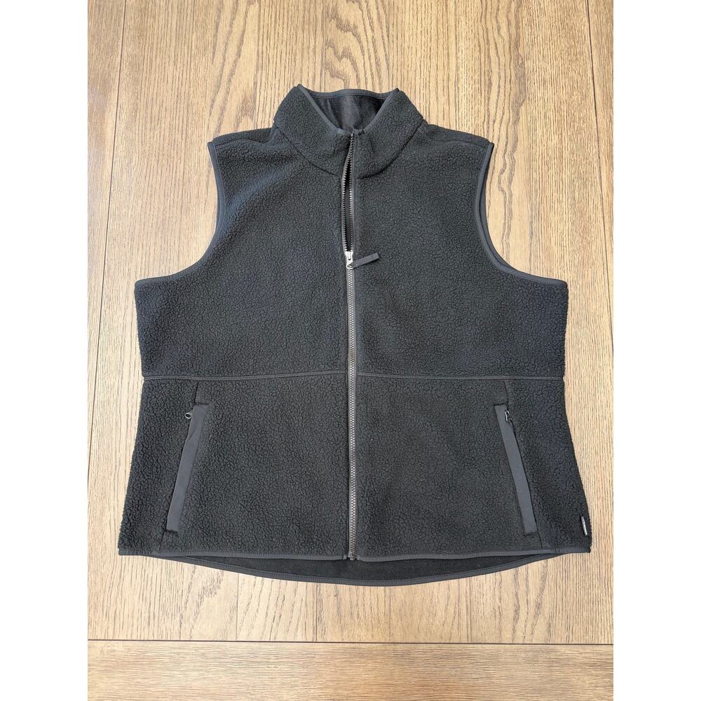Eddie Bauer Fleece Vest Women 2XL Black Full Zip NWT Soft Cozy